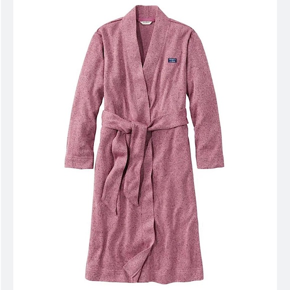 NWOT L.L. Bean Lightweight Sweater Fleece Wrap Robe - Picture 4 of 13